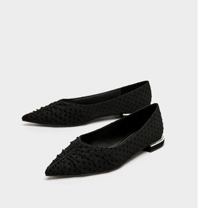 Zara Dotted Mesh Ballerinas size 8